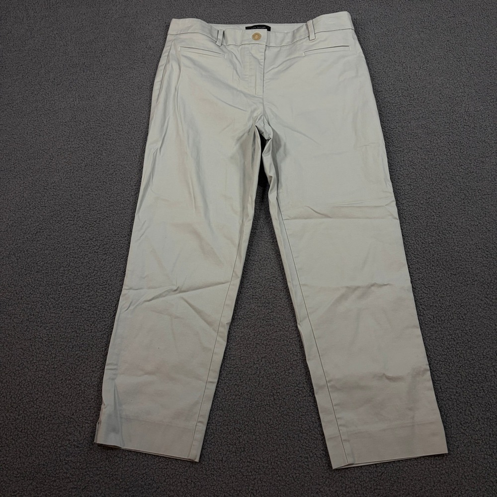 Ann Taylor Pants Womens 6 Gray Chino Straight Leg Stretch Casual Career 557541